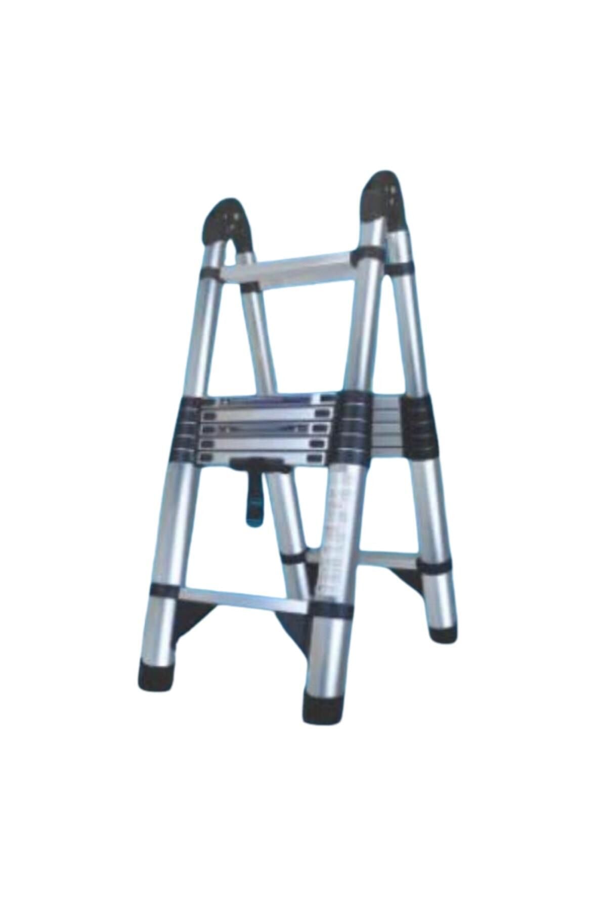 Master Paslanmaz Çelik Teleskopik A Tipi Merdiven 14 Basamaklı 4,4 Mt