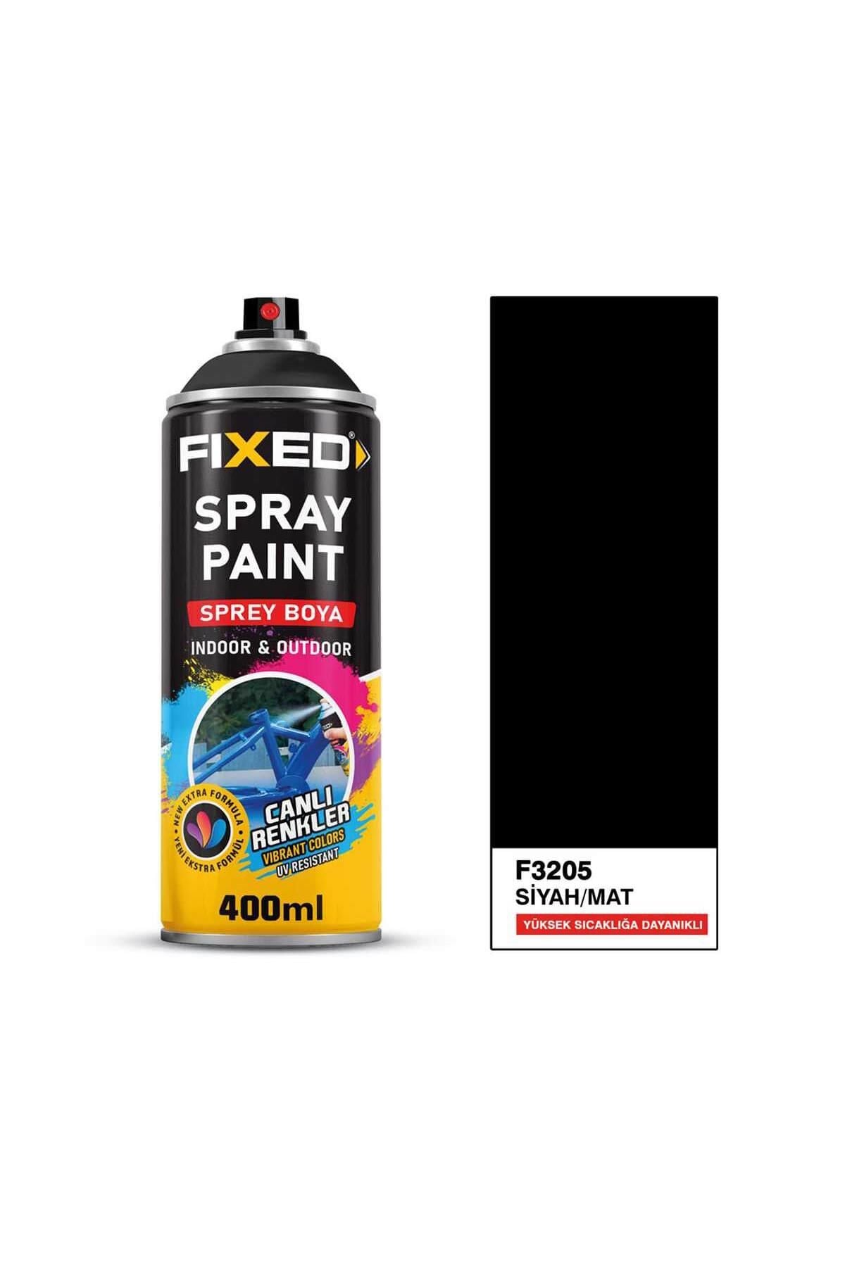 Fixed Sprey Boya Isıya Dayanıklı Mat Siyah 400 ml