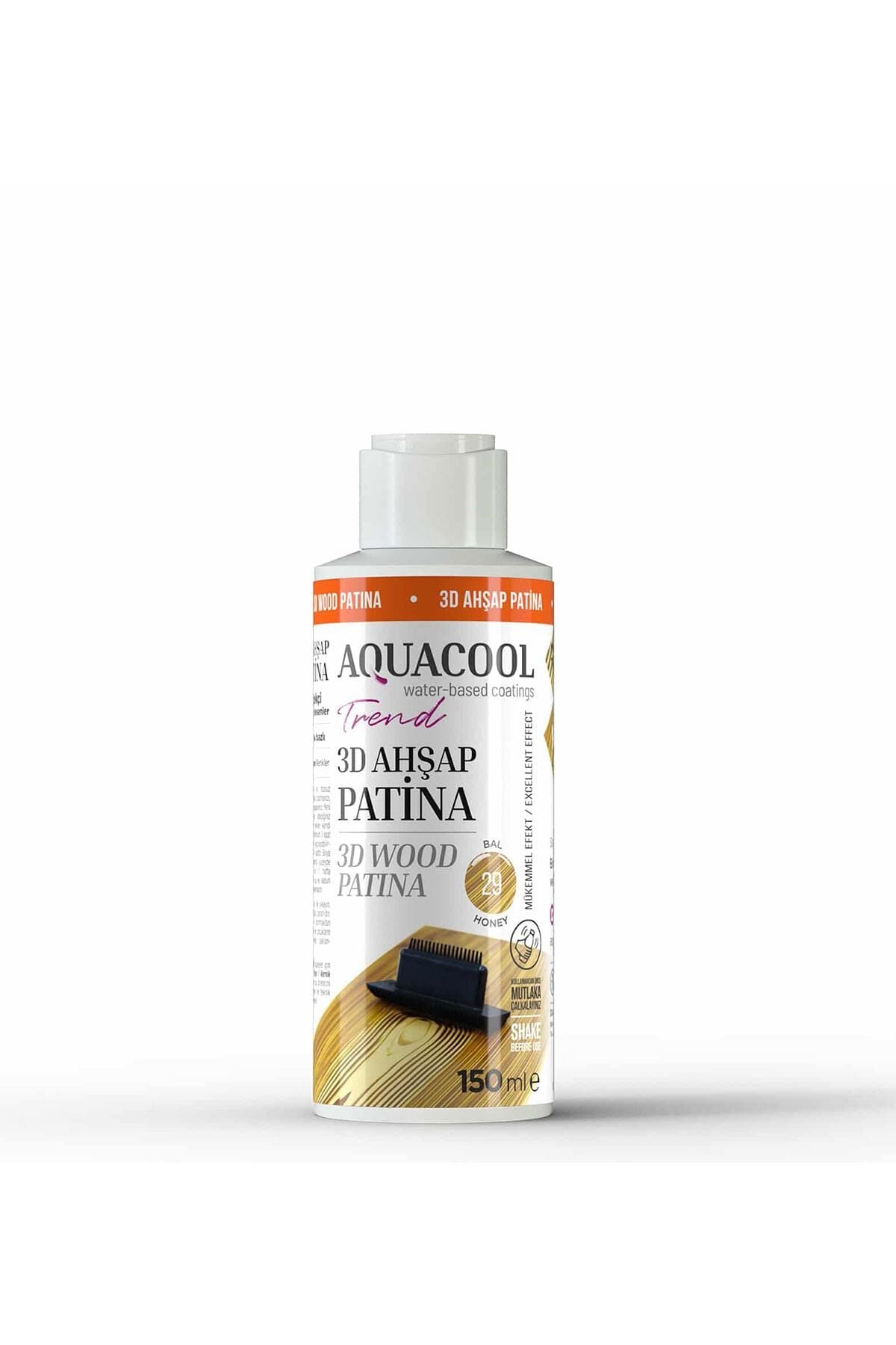 Aquacool Trend 3D Ahşap Patina Boyası 150 ml. Bal 29