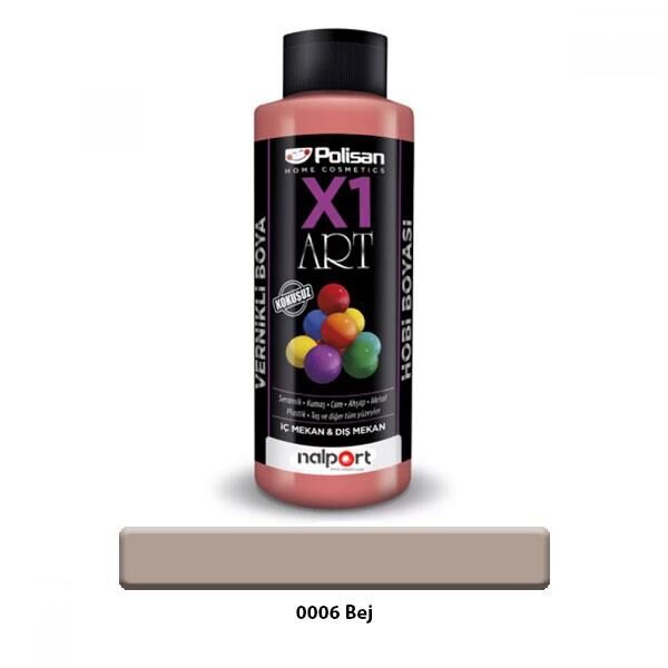 Polisan X1 Art Vernikli Hobi Boyası Bej 120 ml.