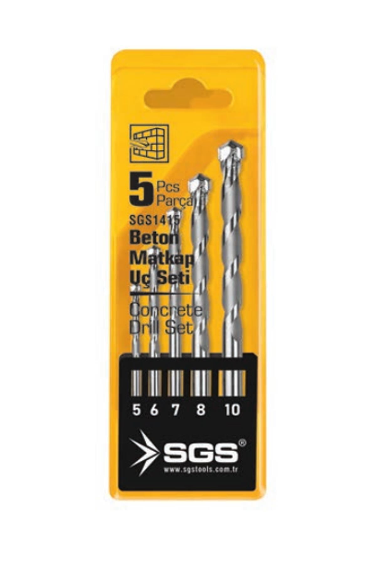 Sgs 1415 Beton Matkap Ucu Seti 5 Parça