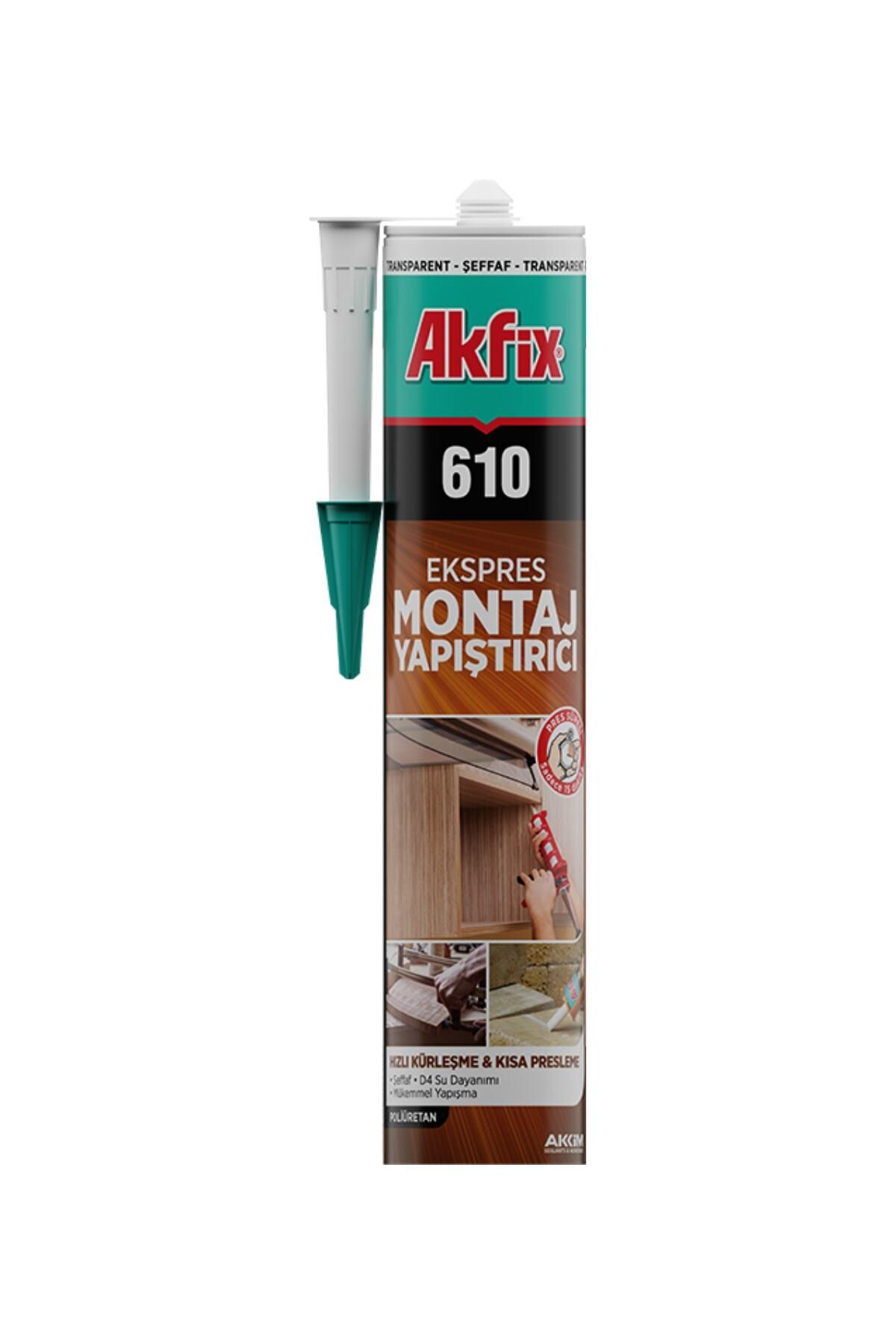 Akfix 610 Pu Dolap Toplama Yapıştırıcısı Sıvı Çivi 280 Ml Şeffaf
