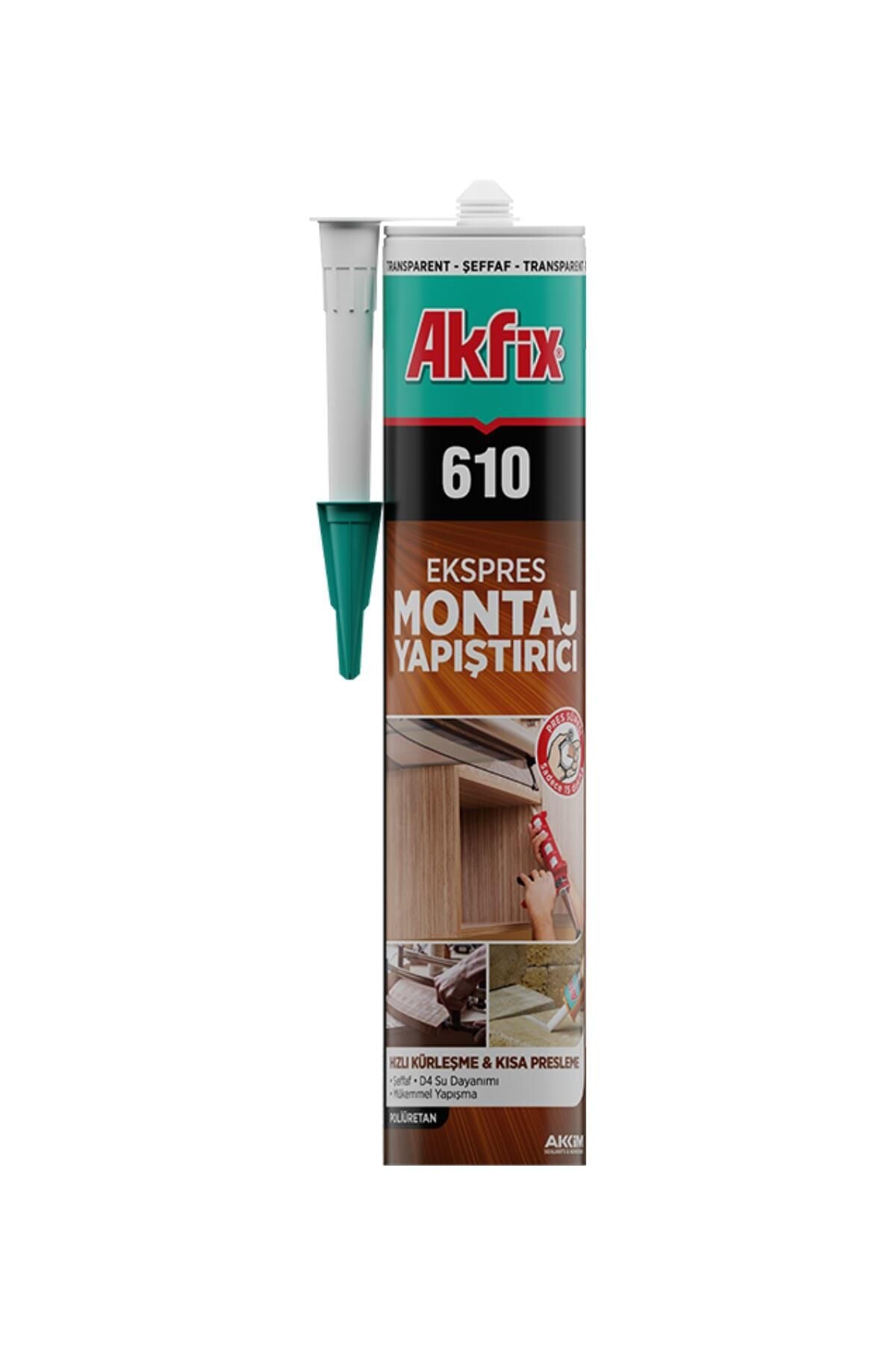 Akfix 610 Pu Dolap Toplama Yapıştırıcısı Sıvı Çivi 280 Ml Şeffaf