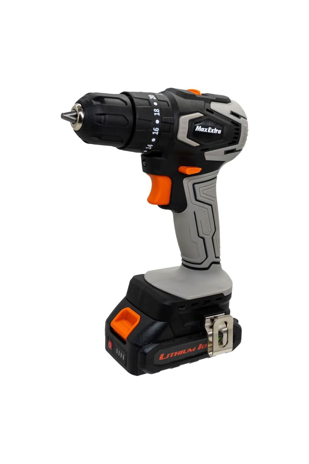 MaxExtra MX1830 20V Kömürsüz Akülü Matkap Darbeli