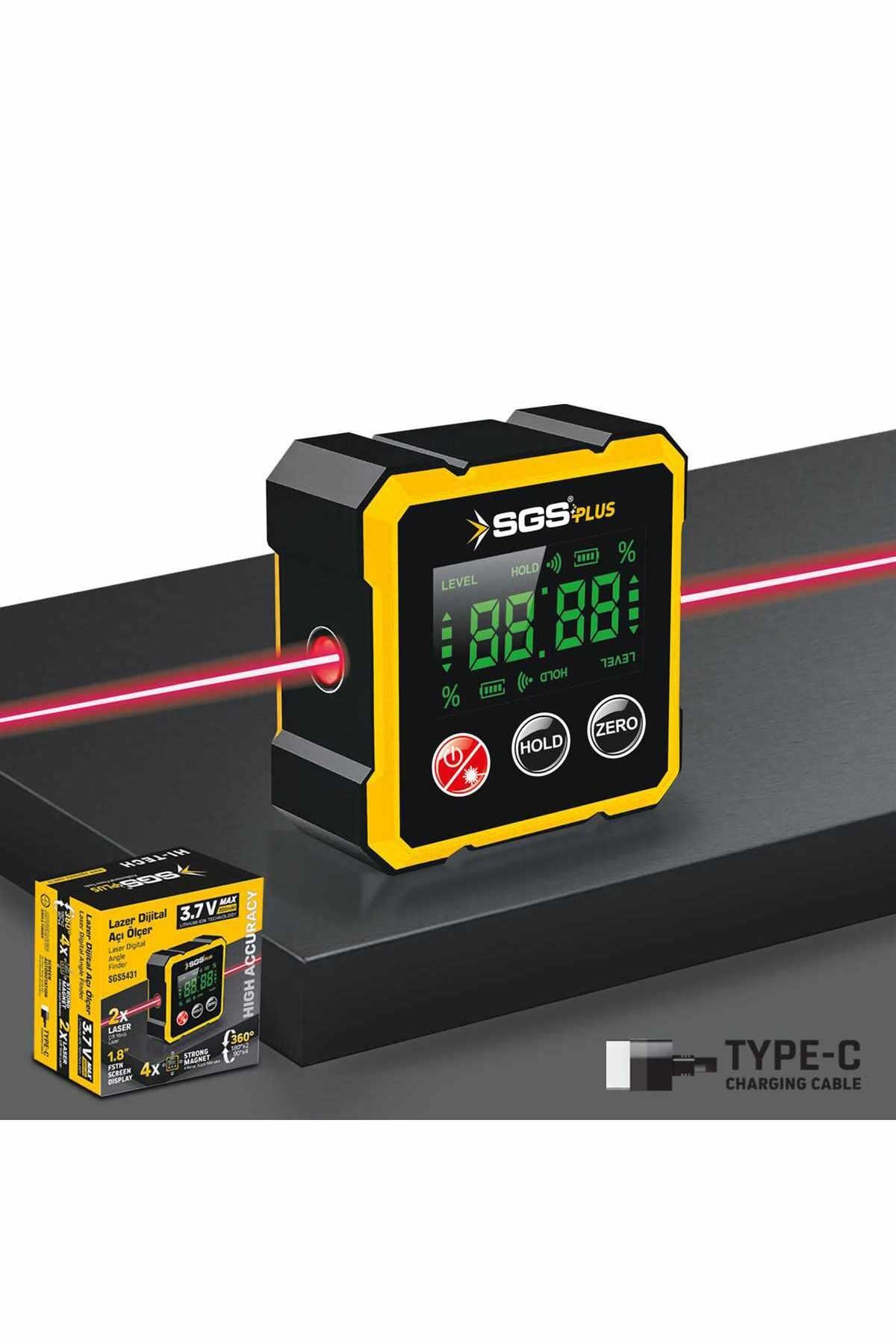Sgs 5431 Lazer Dijital Açı Ölçer Mıknatıslı