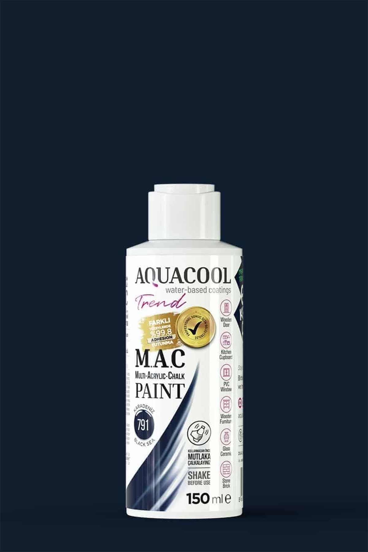 Aquacool Trend M.A.C Su Bazlı Akrilik Dönüşüm Boyası 150 ml. Karadeniz 791