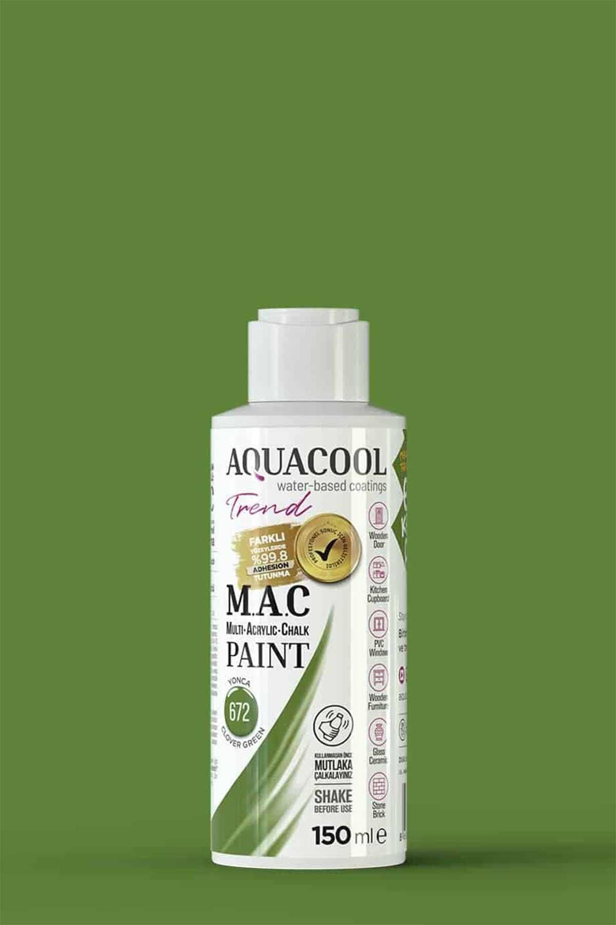 Aquacool Trend M.A.C Su Bazlı Akrilik Dönüşüm Boyası 150 ml. Yonca 672
