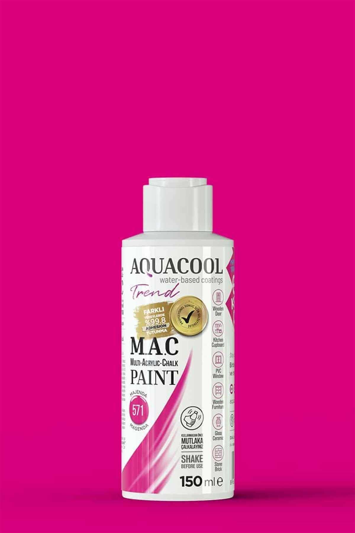 Aquacool Trend M.A.C Su Bazlı Akrilik Dönüşüm Boyası 150 ml. Majenda 571