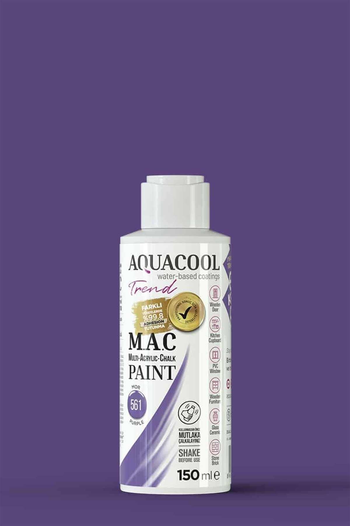 Aquacool Trend M.A.C Su Bazlı Akrilik Dönüşüm Boyası 150 ml. Mor 561
