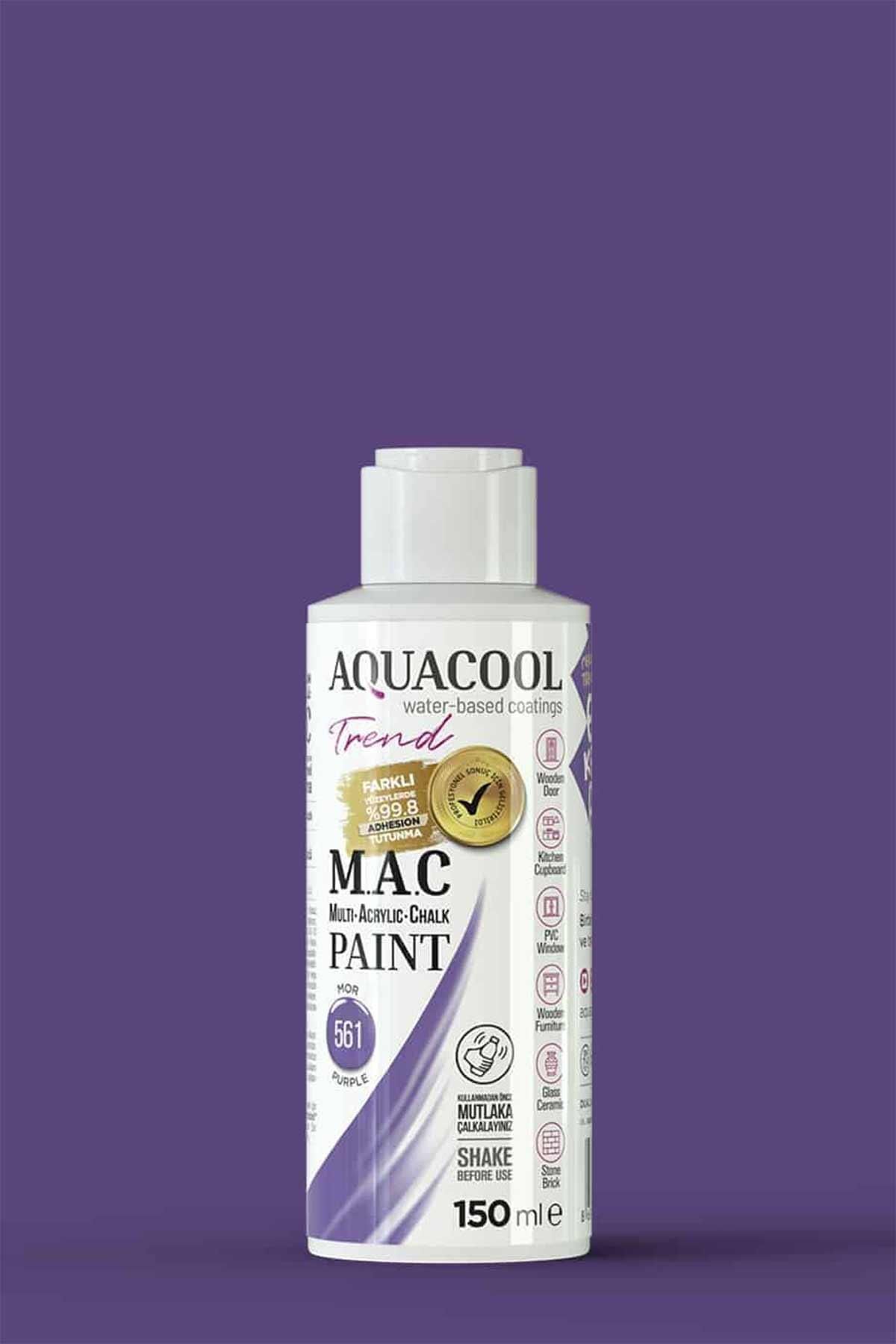 Aquacool Trend M.A.C Su Bazlı Akrilik Dönüşüm Boyası 150 ml. Mor 561