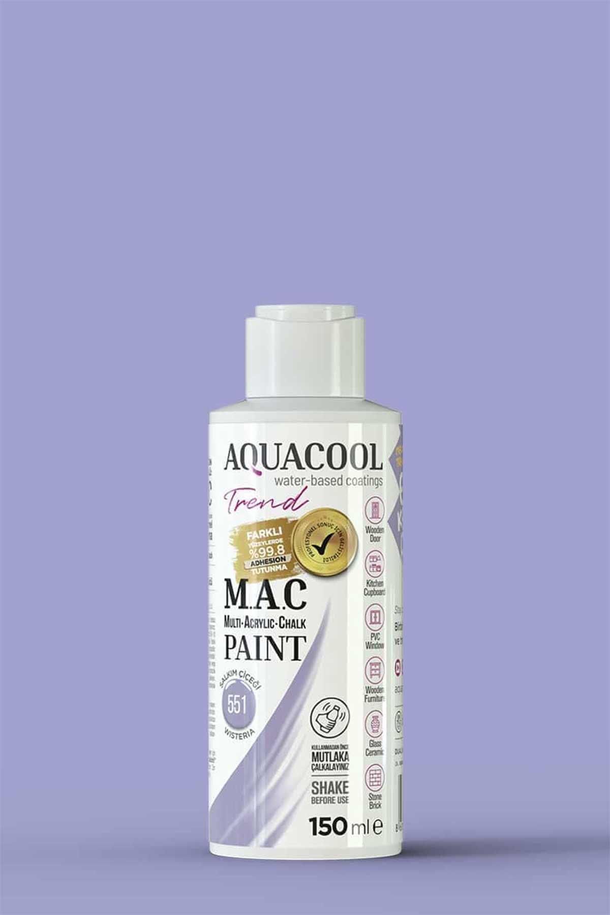 Aquacool Trend M.A.C Su Bazlı Akrilik Dönüşüm Boyası 150 ml. Salkım Çiçeği 551