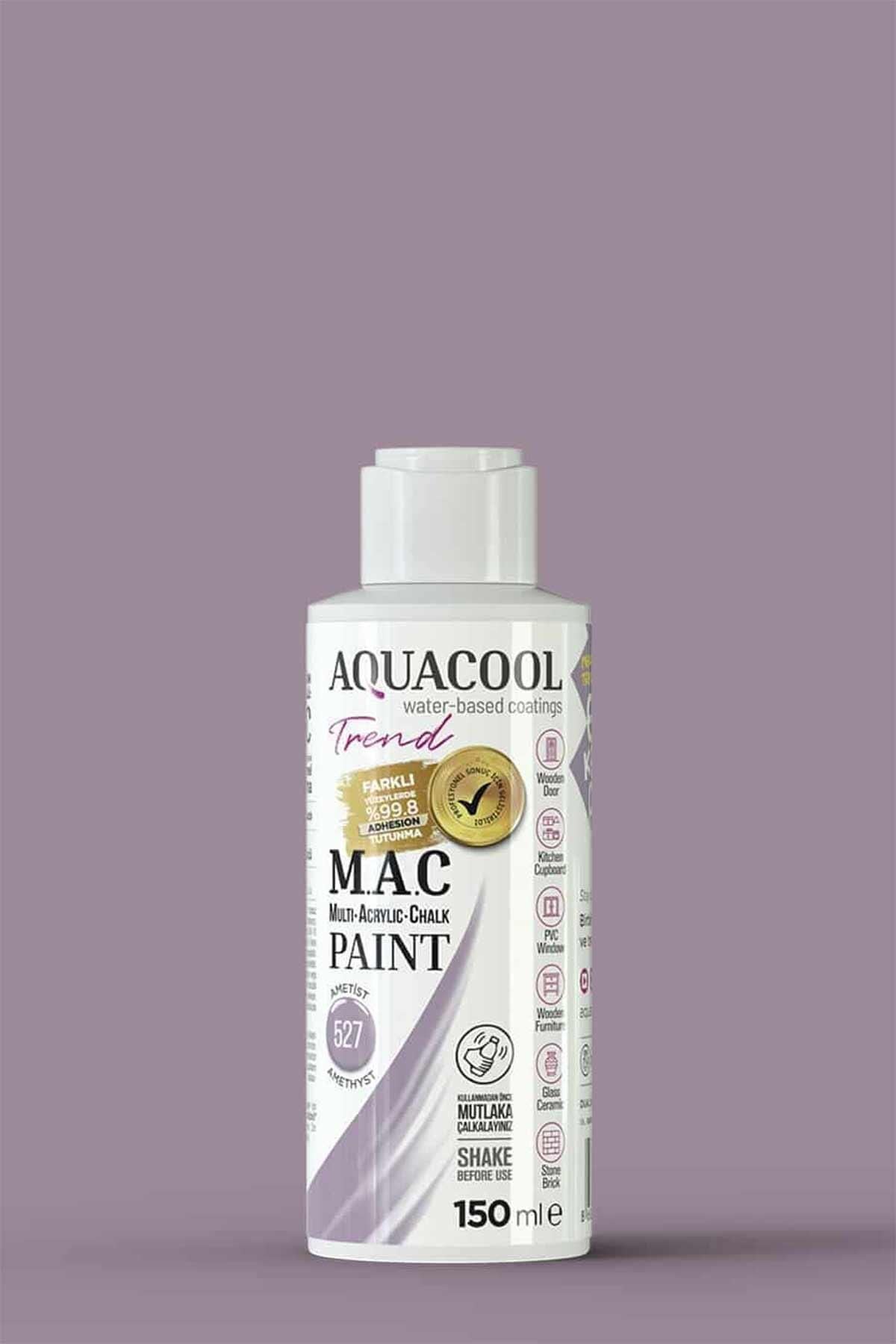 Aquacool Trend M.A.C Su Bazlı Akrilik Dönüşüm Boyası 150 ml. Ametist Çiçeği 527