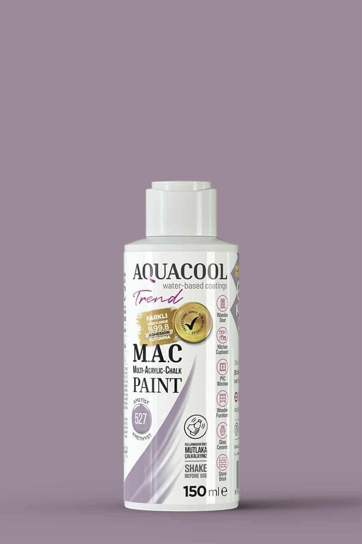 Aquacool Trend M.A.C Su Bazlı Akrilik Dönüşüm Boyası 150 ml. Ametist Çiçeği 527