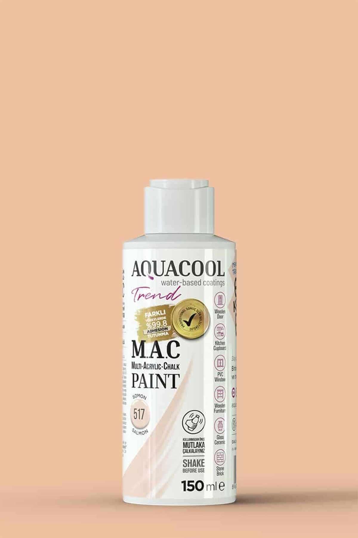 Aquacool Trend M.A.C Su Bazlı Akrilik Dönüşüm Boyası 150 ml. Somon 517
