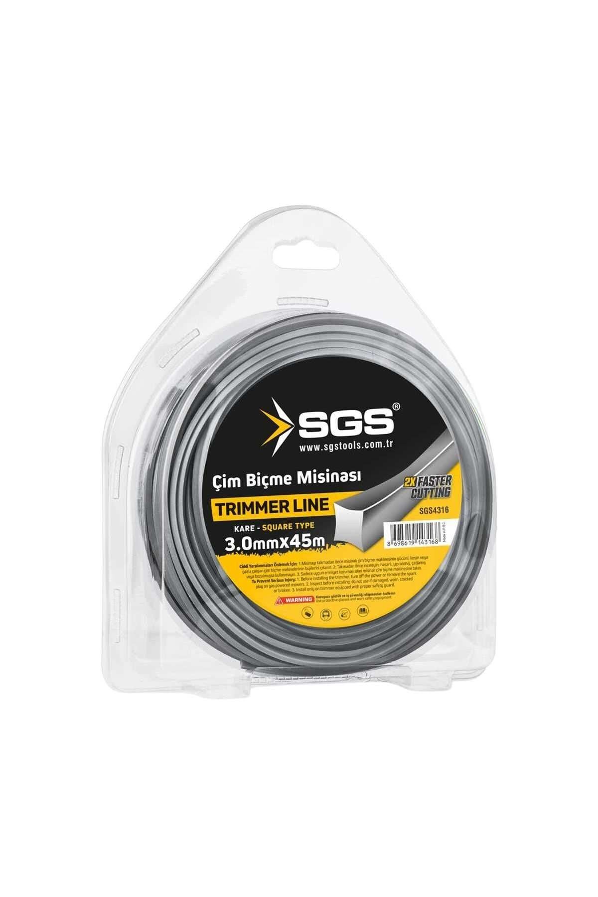 Sgs Tırpan Misinası Gri Kare 3 mm x 45 m
