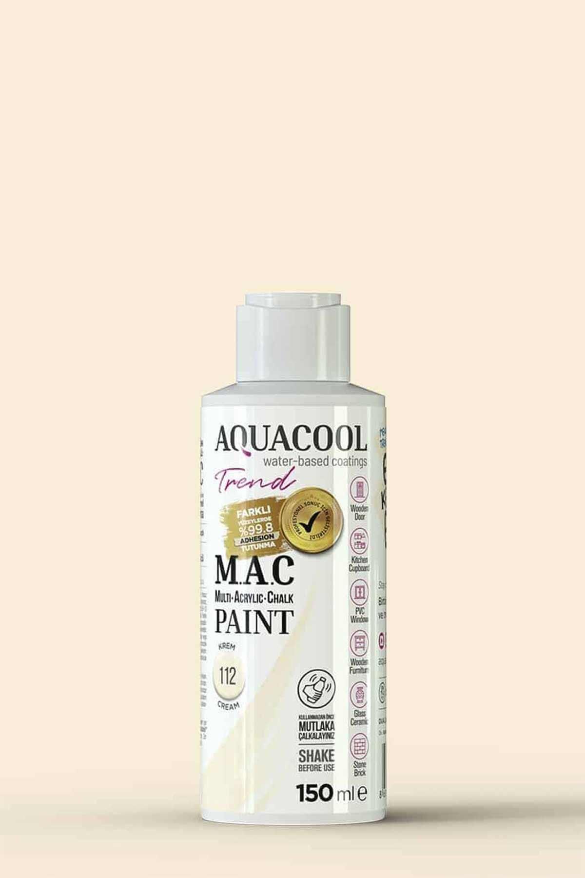 Aquacool Trend M.A.C Su Bazlı Akrilik Dönüşüm Boyası 150 ml. Krem 112