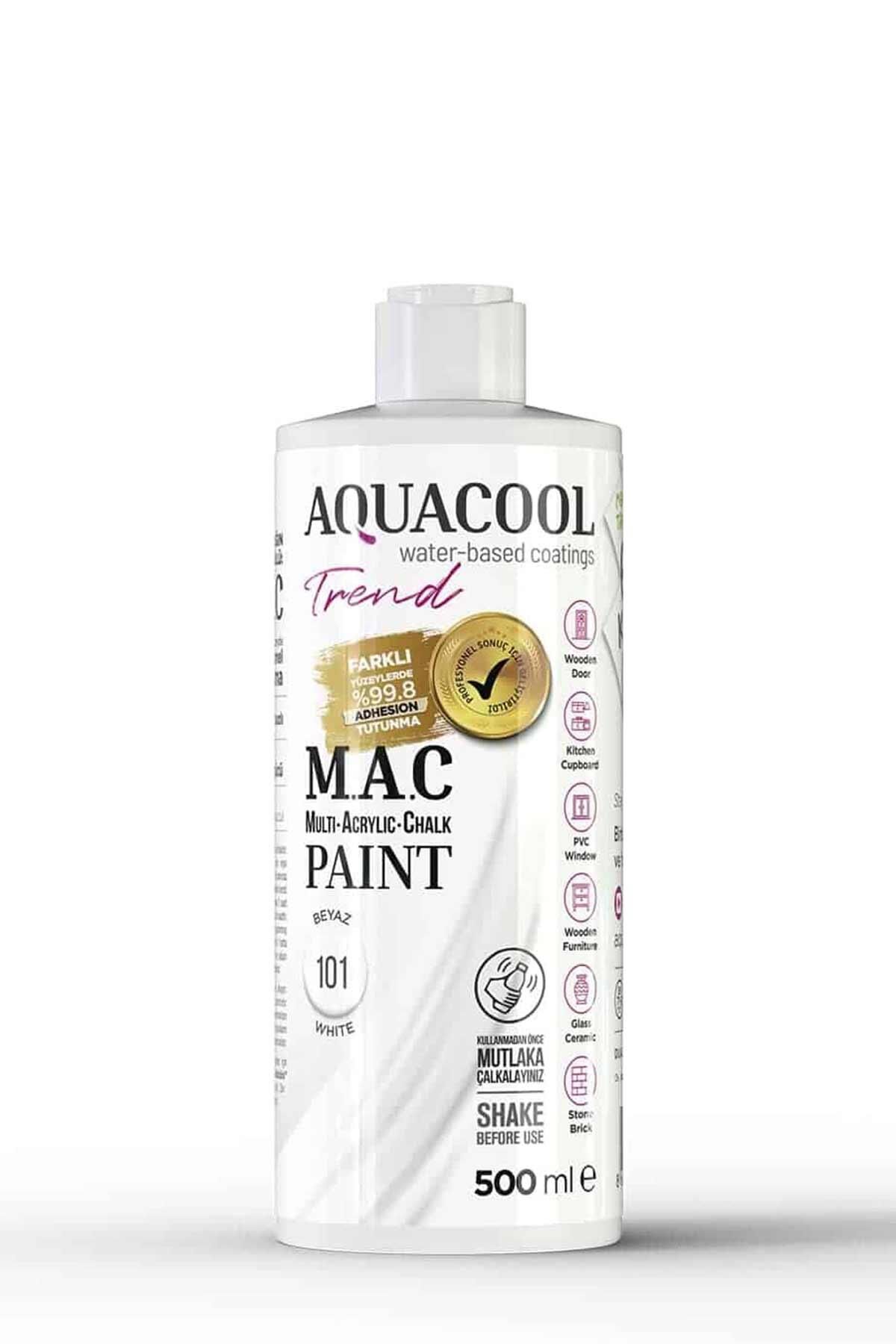 Aquacool Trend M.A.C Su Bazlı Akrilik Dönüşüm Boyası 500 ml. Beyaz 101
