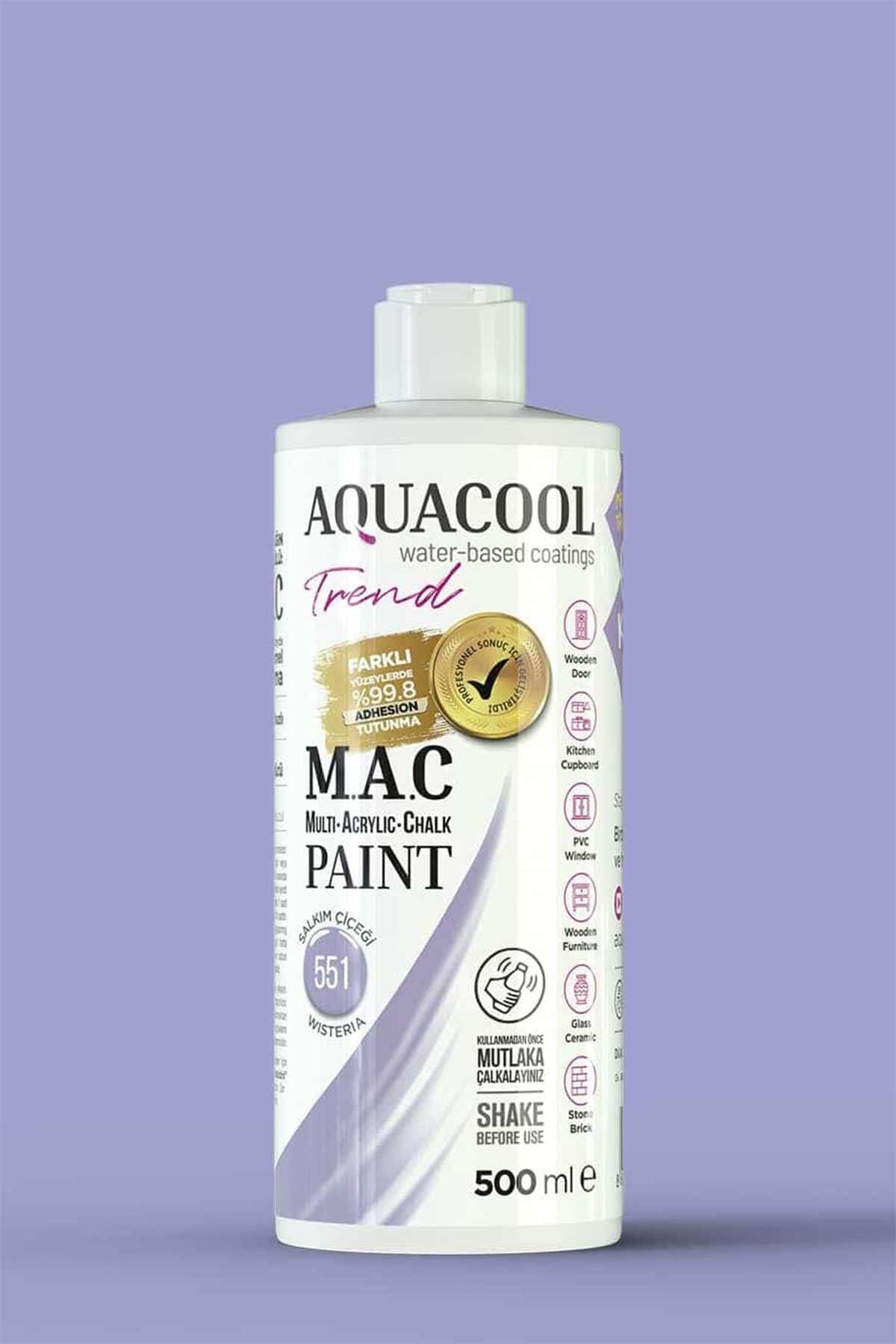 Aquacool Trend M.A.C Su Bazlı Akrilik Dönüşüm Boyası 500 ml. Salkım Çiçeği 551