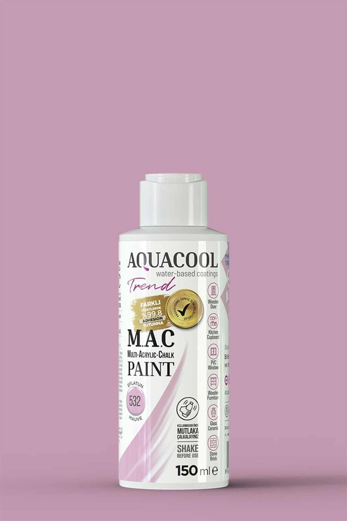 Aquacool Trend M.A.C Su Bazlı Akrilik Dönüşüm Boyası 500 ml. Eflatun 532