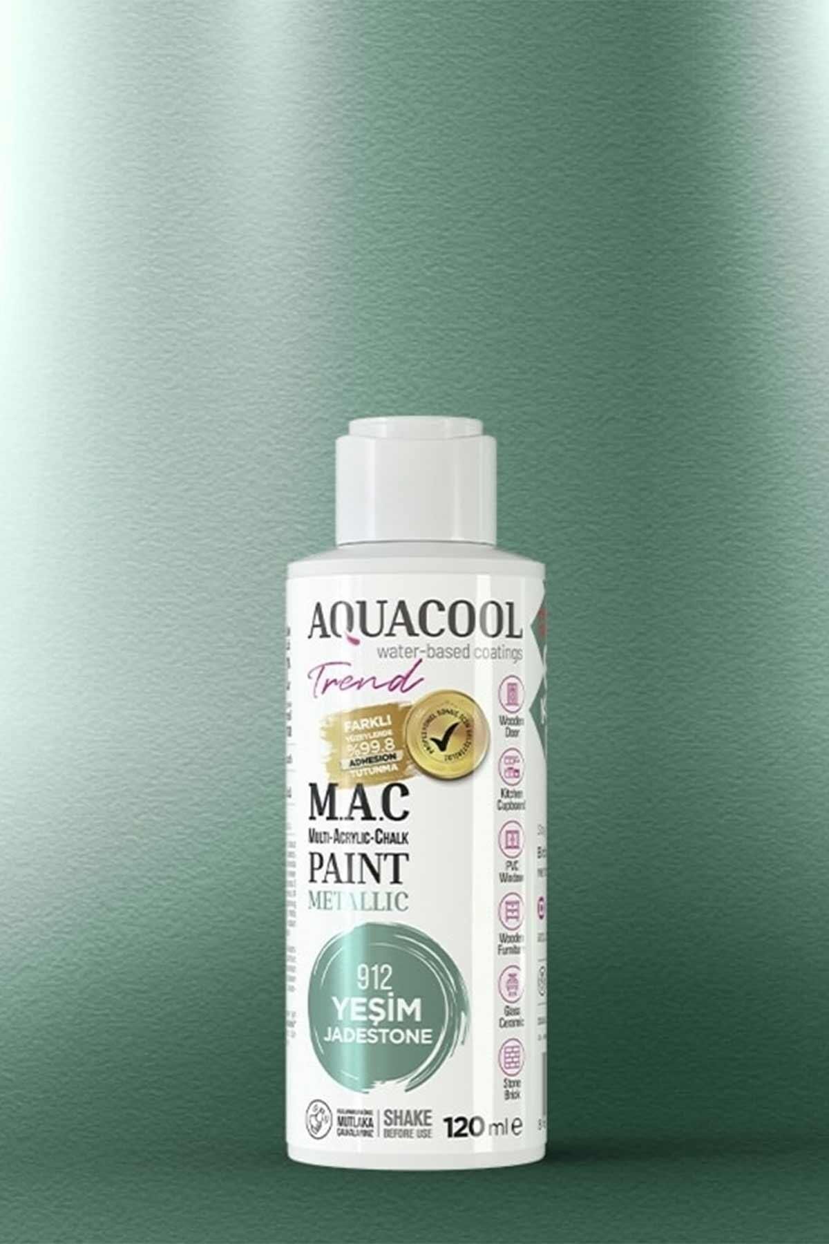 Aquacool Trend M.A.C Su Bazlı Metalik Dönüşüm Boyası 120 ml. Yeşim 912