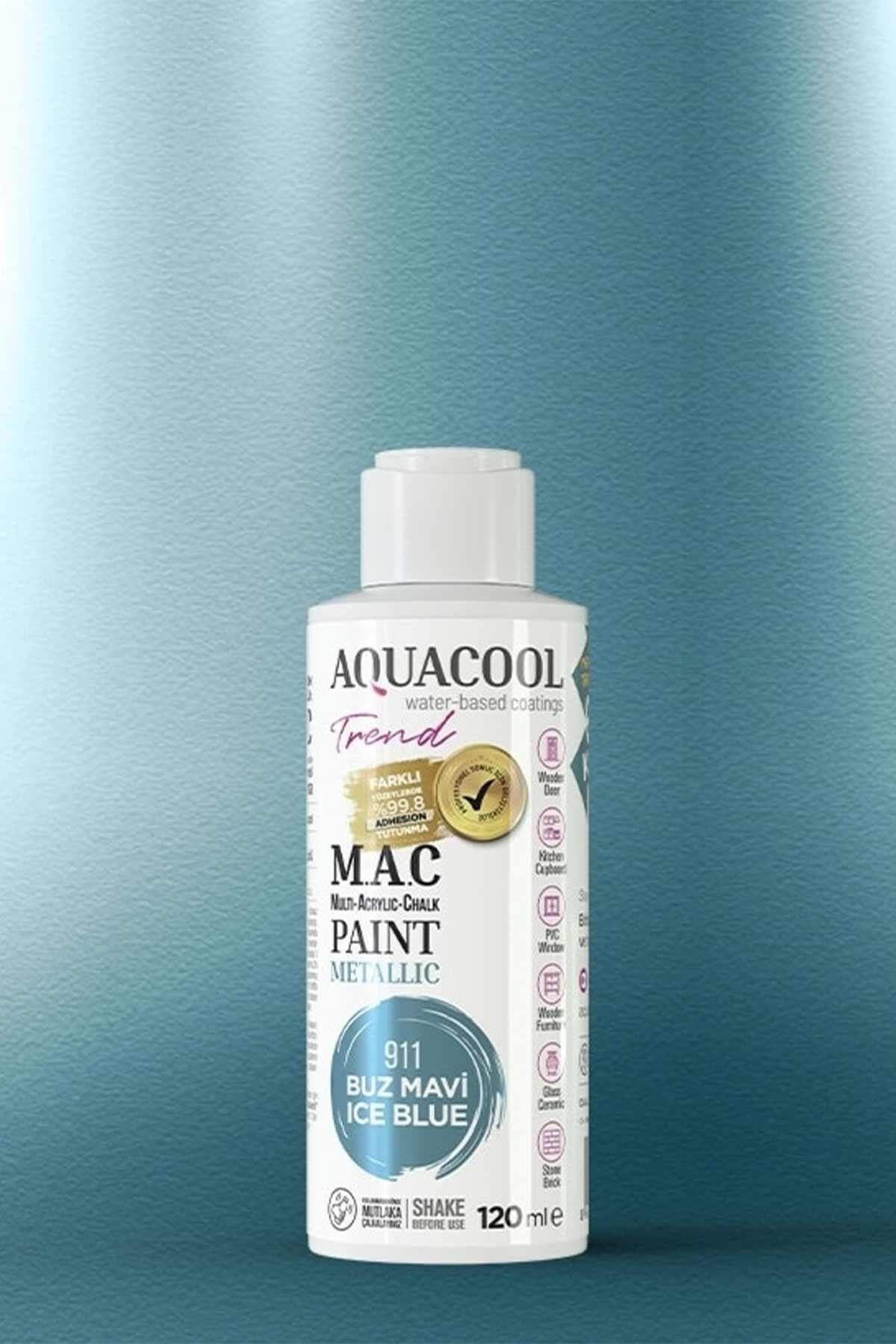 Aquacool Trend M.A.C Su Bazlı Metalik Dönüşüm Boyası 120 ml. Buz Mavi 911