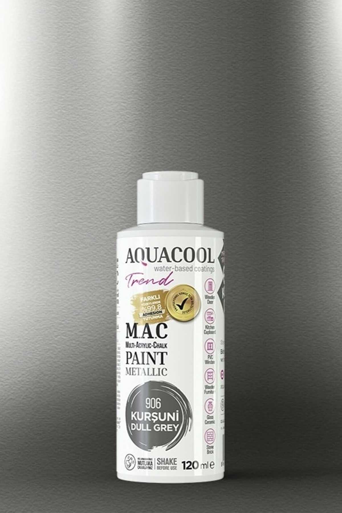 Aquacool Trend M.A.C Su Bazlı Metalik Dönüşüm Boyası 120 ml. Kurşuni 906