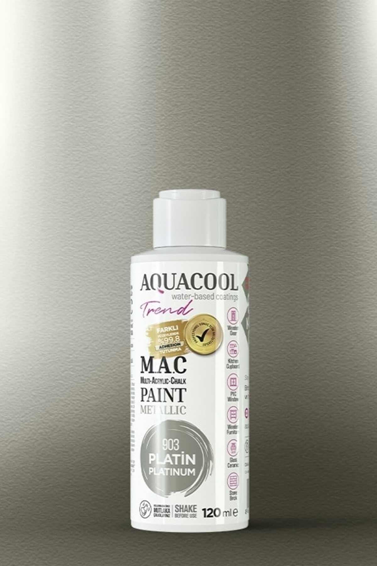 Aquacool Trend M.A.C Su Bazlı Metalik Dönüşüm Boyası 120 ml. Platin 903