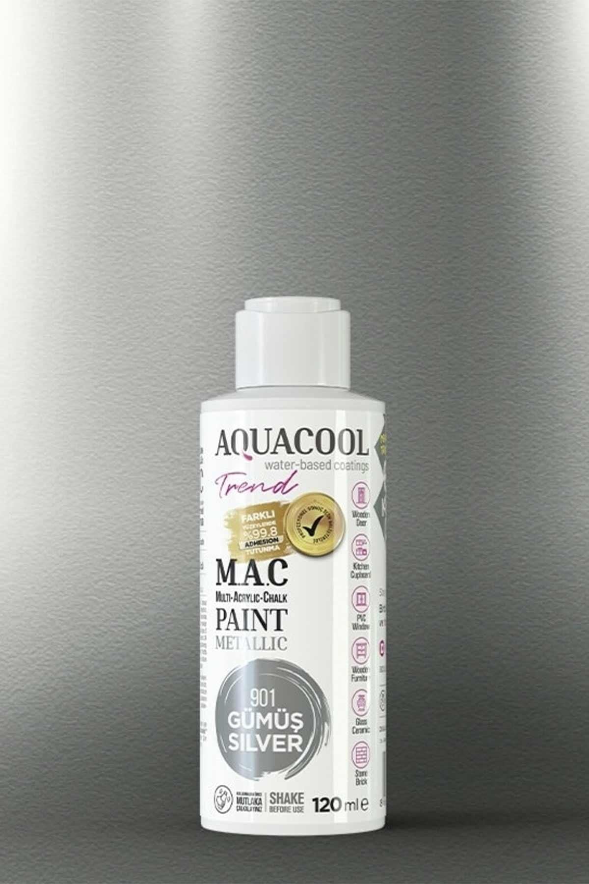 Aquacool Trend M.A.C Su Bazlı Metalik Dönüşüm Boyası 120 ml. Gümüş 901