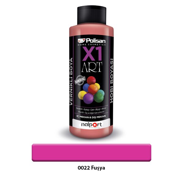 Polisan X1 Art Vernikli Hobi Boyası Fuşya 120 ml.