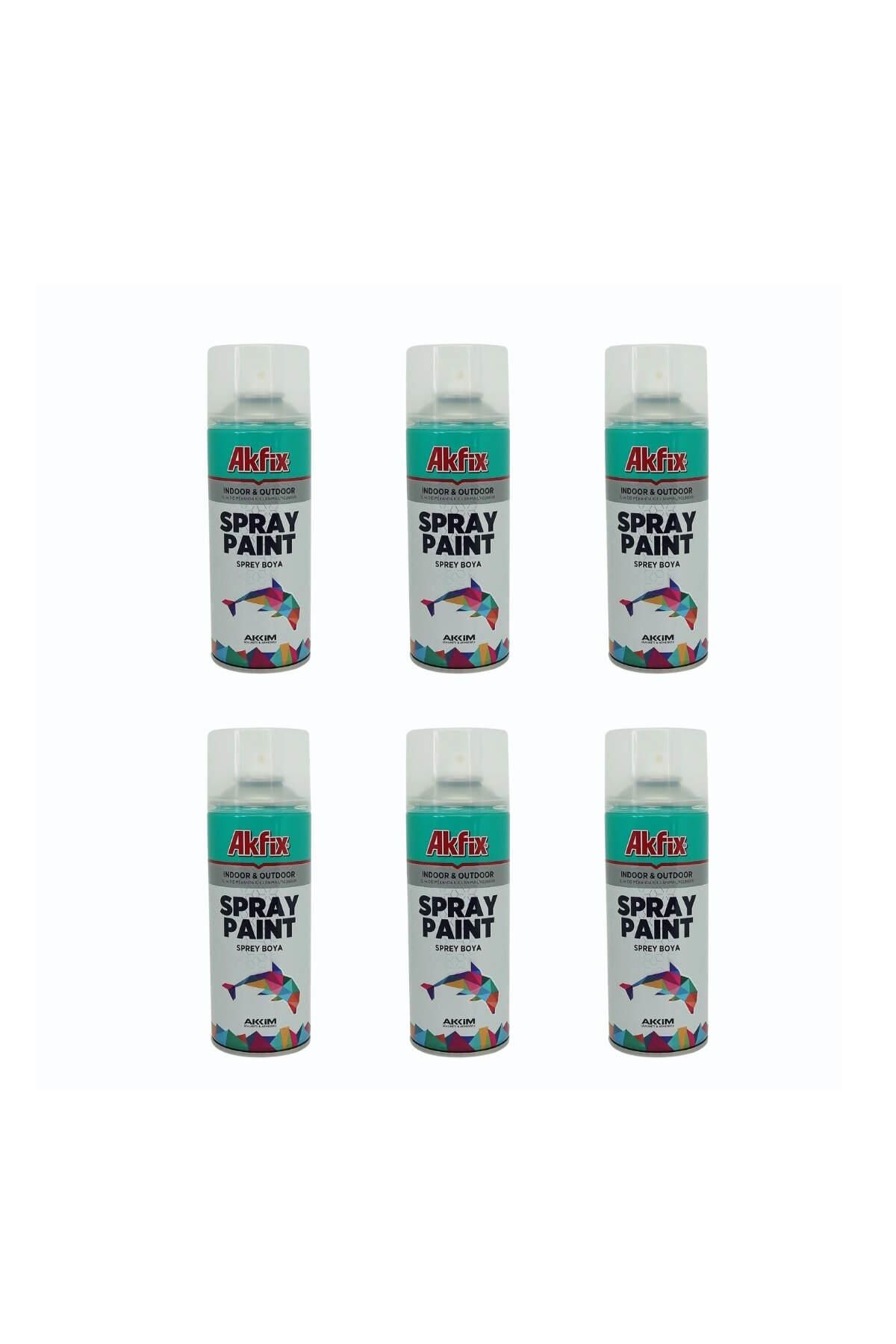 Akfix Sprey Şeffaf Vernik Akrilik 400 ml. (380gr.) Parlak (6 Adet) Paket