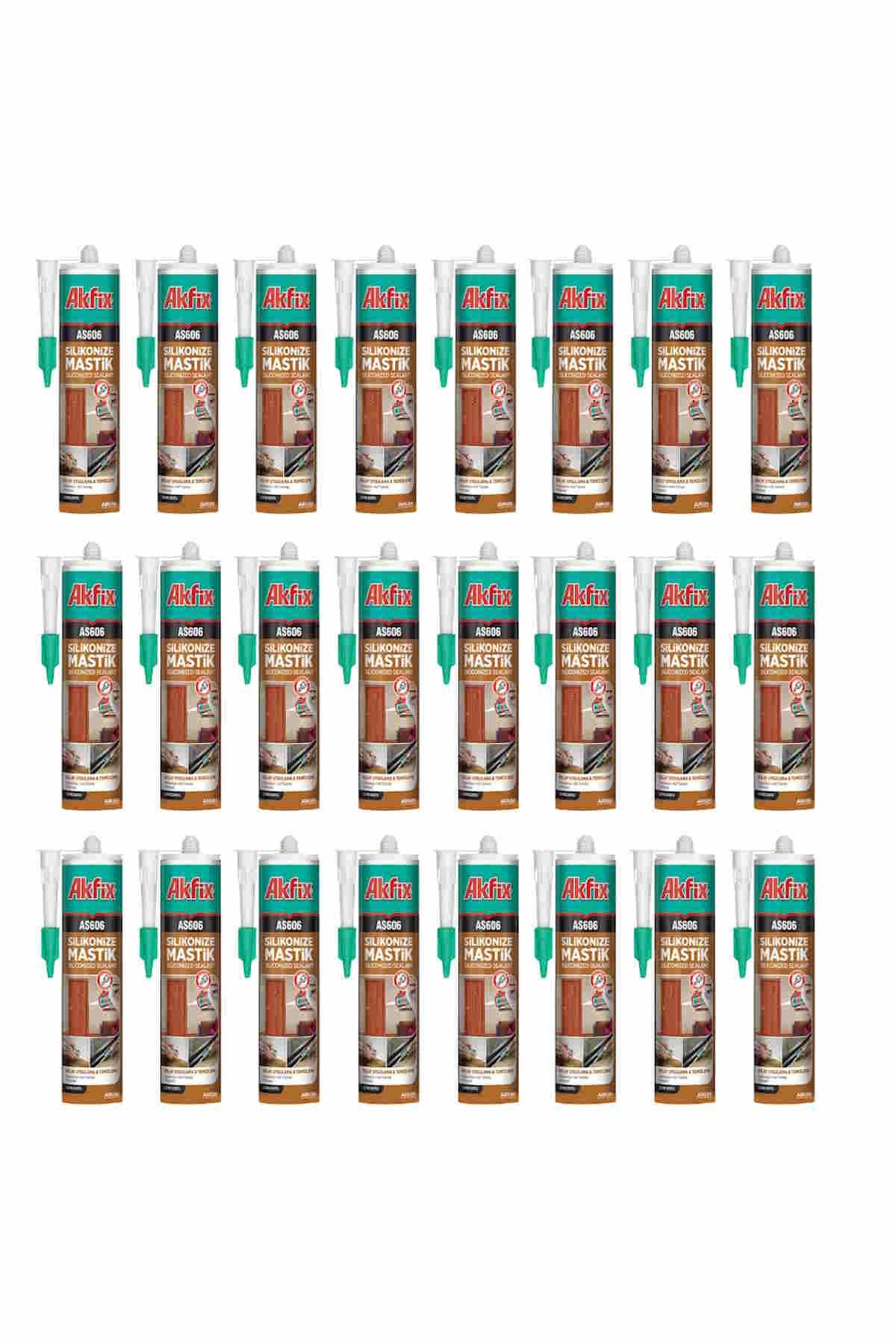 Akfix AS606 Silikonize Mastik 500 gr. Gri 1 Koli (24 Adet)