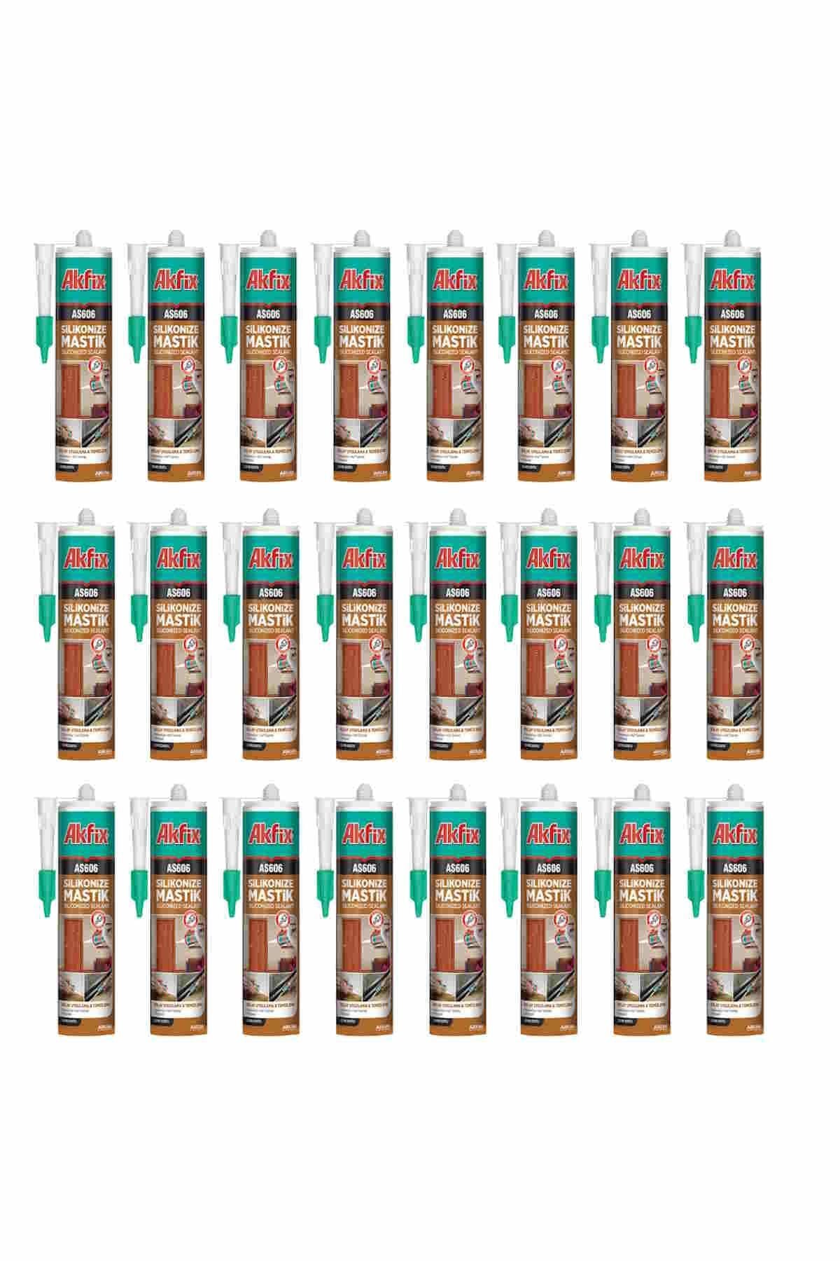 Akfix AS606 Silikonize Mastik 500 gr. Beyaz 1 Koli (24 Adet)