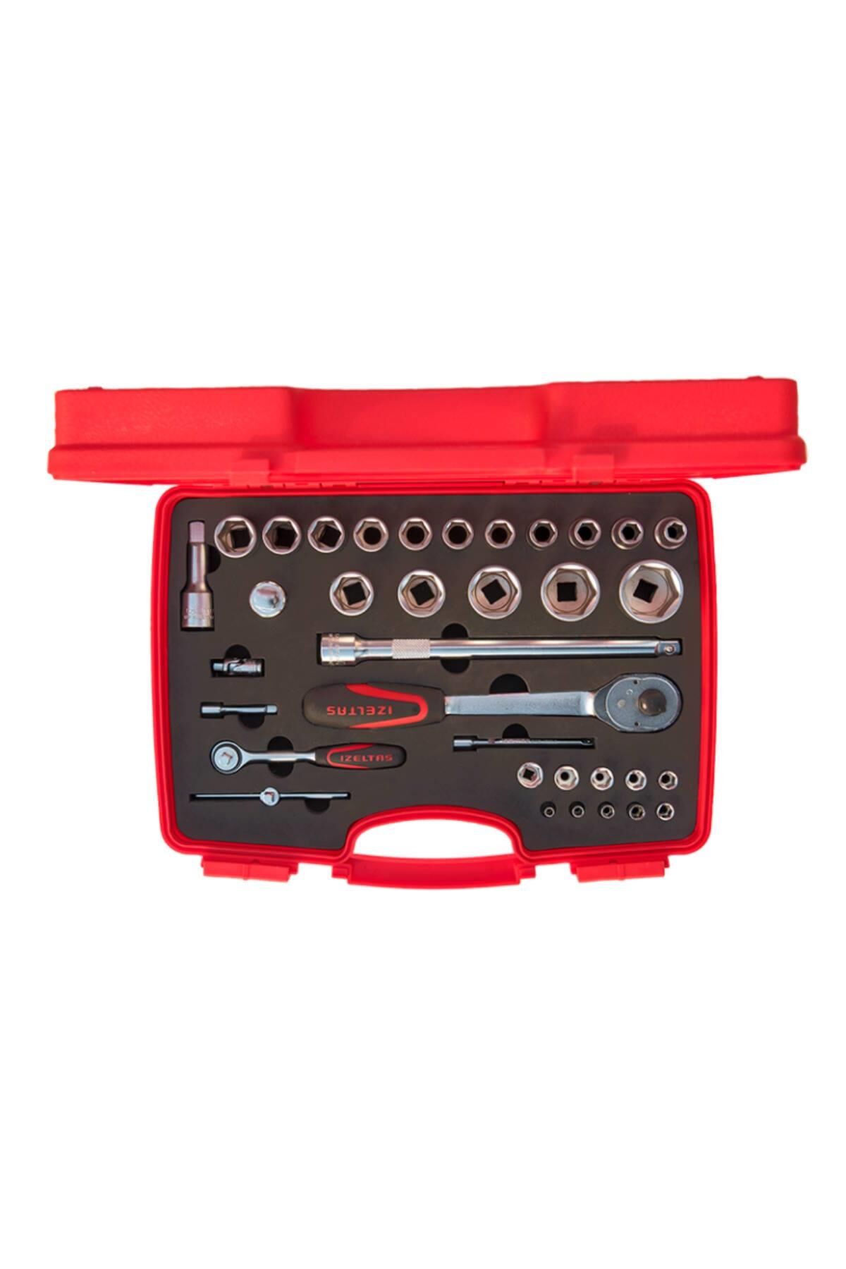 İzeltaş 1/4'' 1/2'' 35 li Altı Köşe Lokma Anahtar Takımı (1113001038)