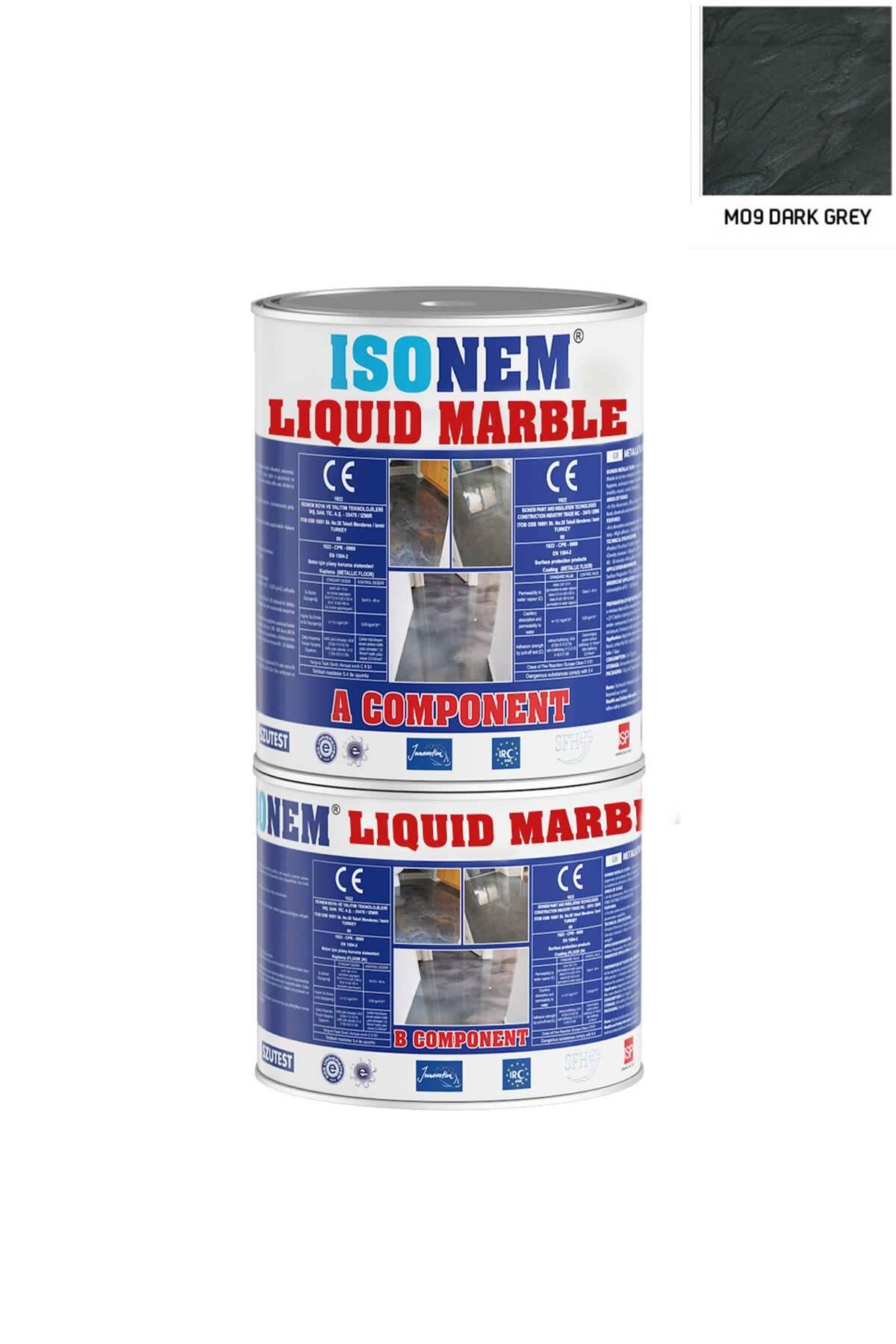 Isonem Liquid Marble Sıvı Mermer 500 gr. M09 DARK GREY
